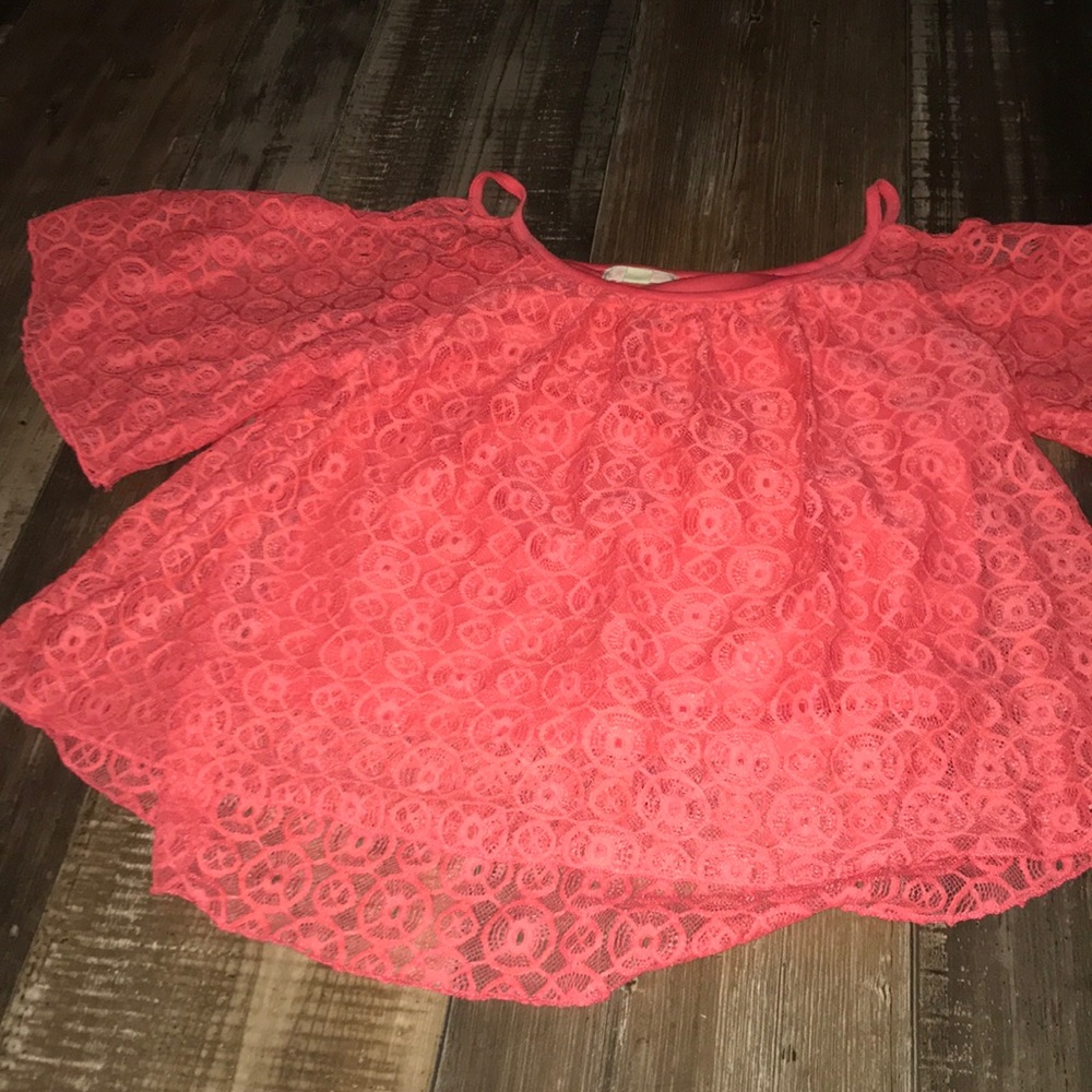 It’s our time Coral Lace Top